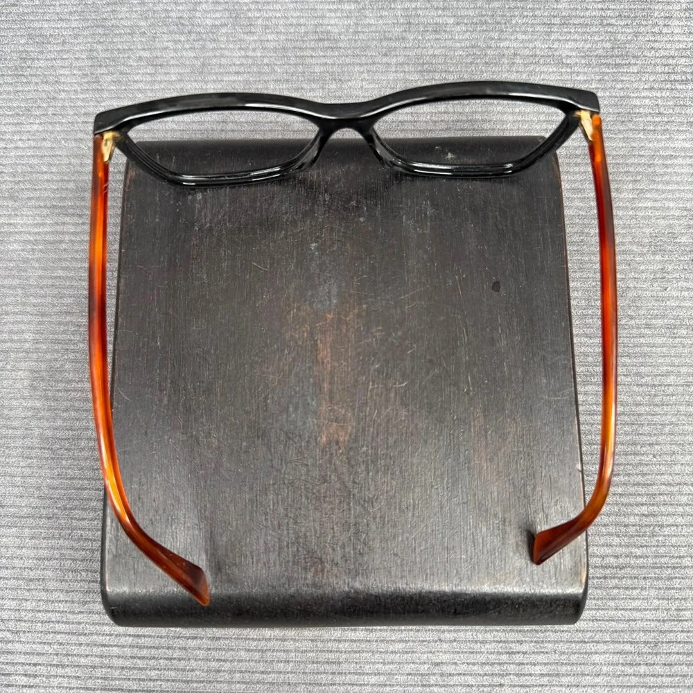 Gucci GG0025O 003 Black Amber Tortoise Cat Eye Eyeglasses Frames 56-14-140